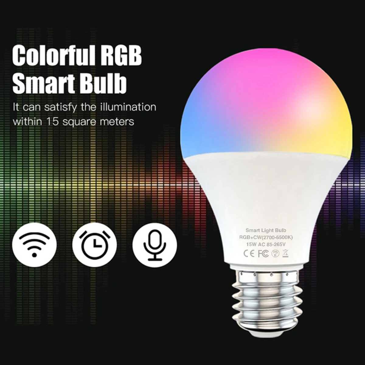 

Светодиодная лампа с Wi-Fi, E27, RGBCW
