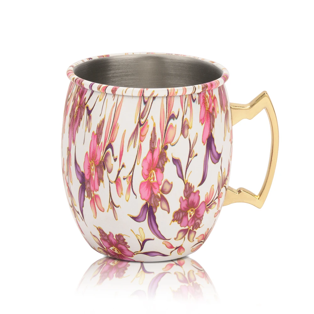 Рождественская кофейная кружка для путешествий с синим принтом из нержавеющей