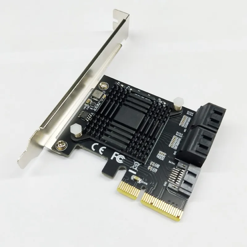 BTBcoin Add On Cards PCIE SATA Controller PCI-E Hub/Card to 3.0 Card 5-Port SATA3 SSD PCI Express X4 Gen3 Adapter | Компьютеры и офис