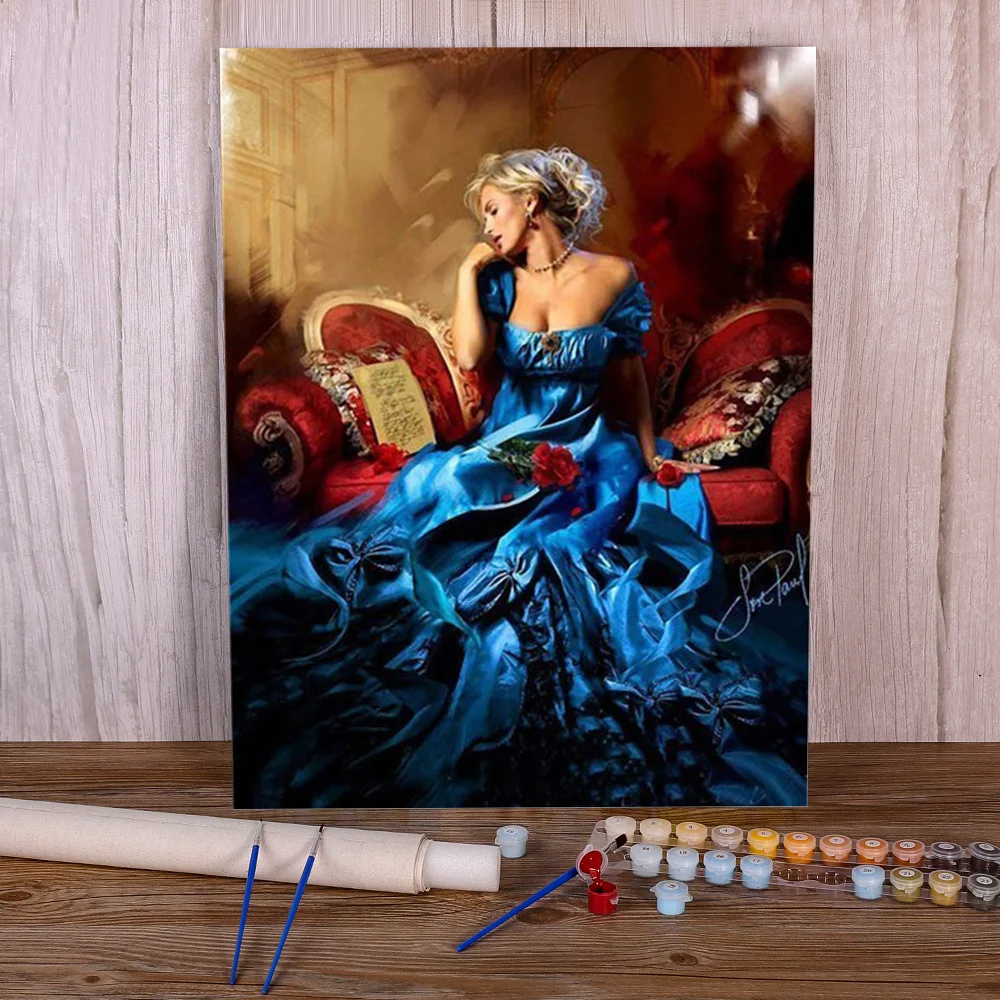

Портрет женщина Раскраска по номерам живопись набор масляных красок 50*70 окраска по номерам Лофт картина для детей искусство
