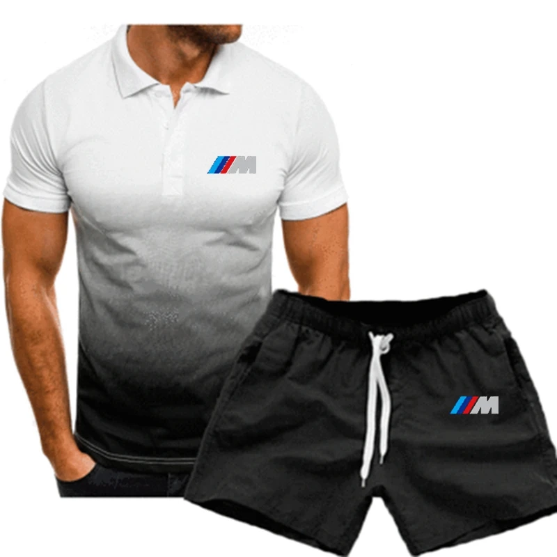 

Summer T Shirts Men Casual Tracksuit Fashion Short Sleeve Shirt Brand Business Clothes 2 Piece Tracksuit Shorts 2021