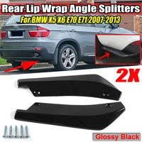 2x universal car rear bumper diffuser protector lip splitters for bmw e39 e46 e53 e90 e92 e93 e60 e61 x5 e70 x6 e71 bright black