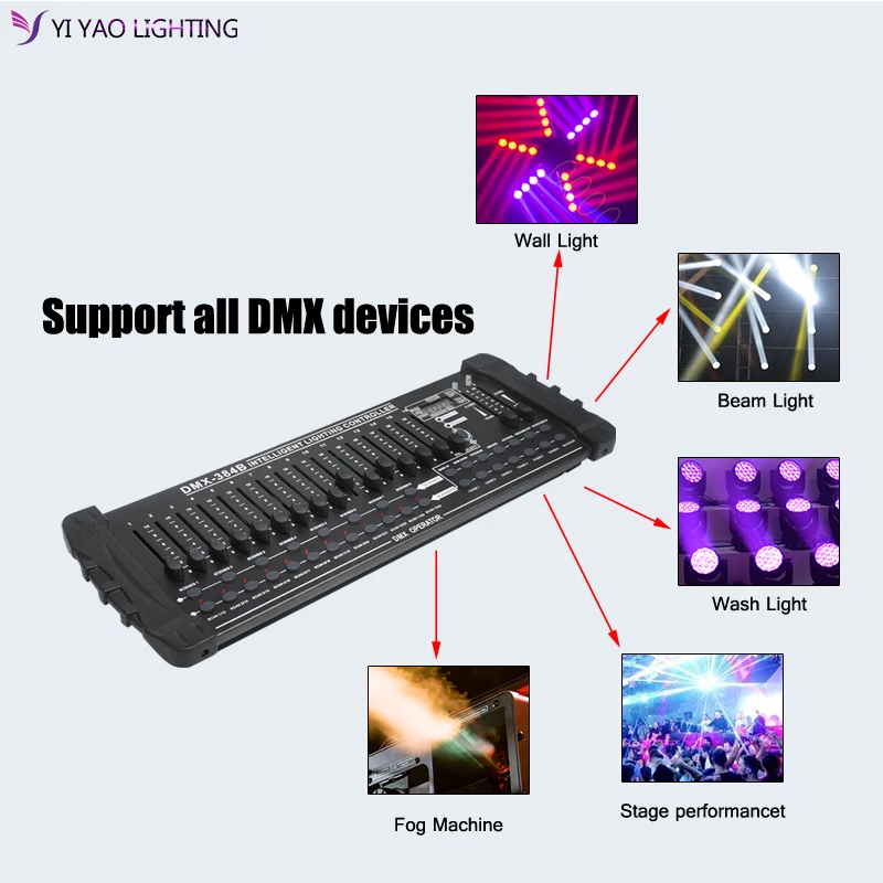 384 DMX 512 контроллер сцены Освещение лазерный проектор вечевечерние НКА паб ночной