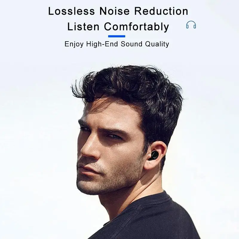 Kowkaka Bluetooth наушники беспроводные вкладыши TWS LED часы Функция Спортивная гарнитура