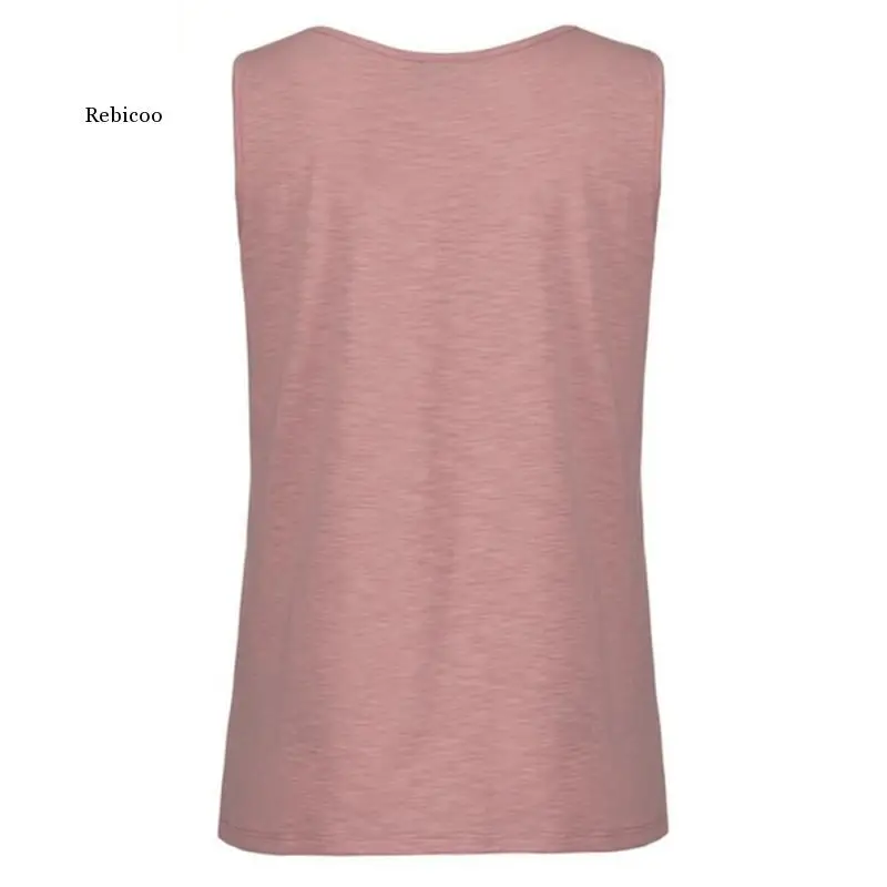 

Summer Women's Vest Suspenders Casual Sports Irregular Round Neck T-Shirt Solid Color Top