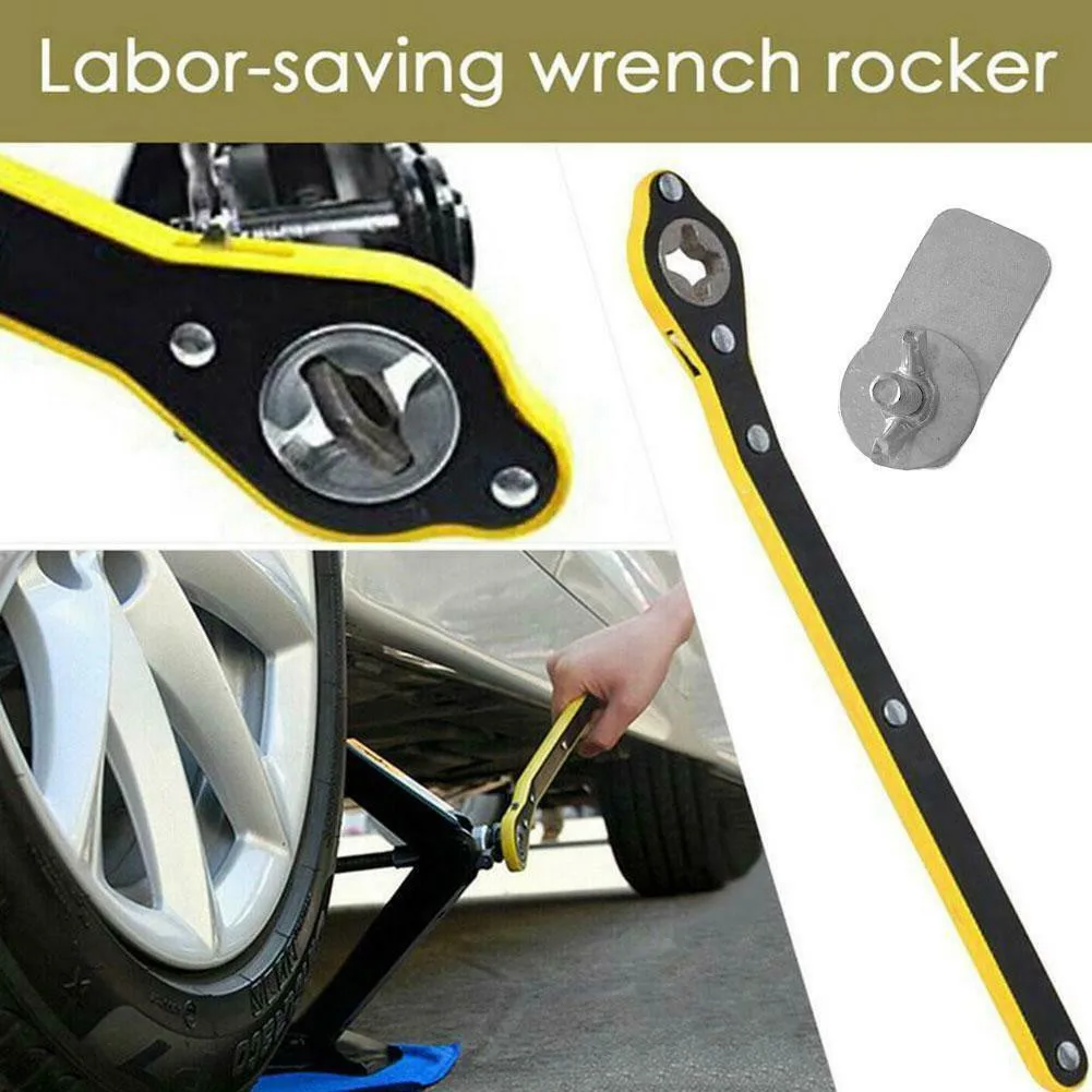 

Car 360° Swivel Labor-Saving Jack Ratchet Wrenchs Tire Wheel Lug Wrench Hand Set Cross Labor-saving Wrench With Conversion Head