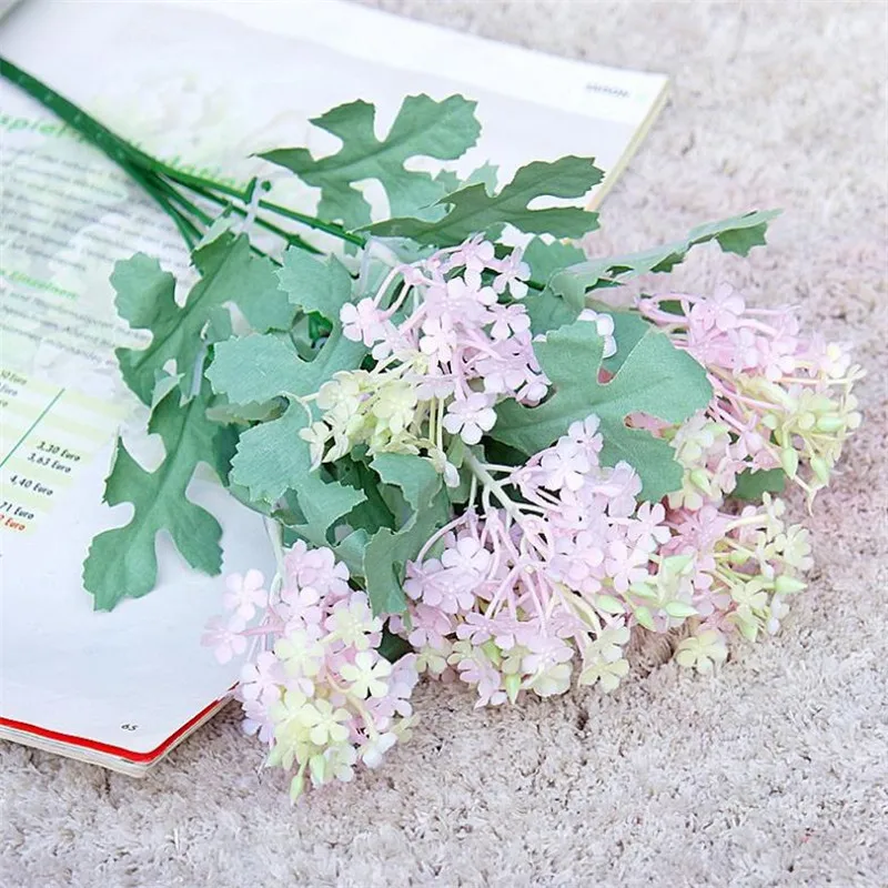 

10Pcs Fake Purple Cherry Blossoms (7 stems/bunch) 16.93" Length Simulation Plastic Sakura for Wedding Home Artificial Flowers