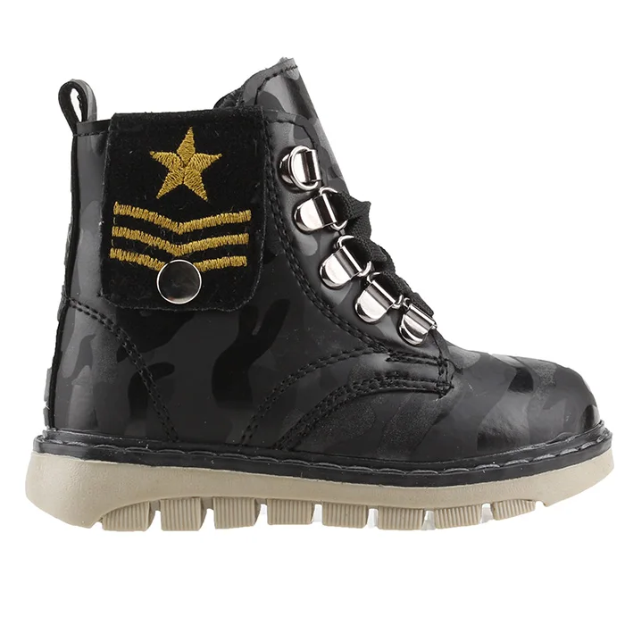 

Jump 20882-A Black Camouflage Zipper Male Child Boots Shoes