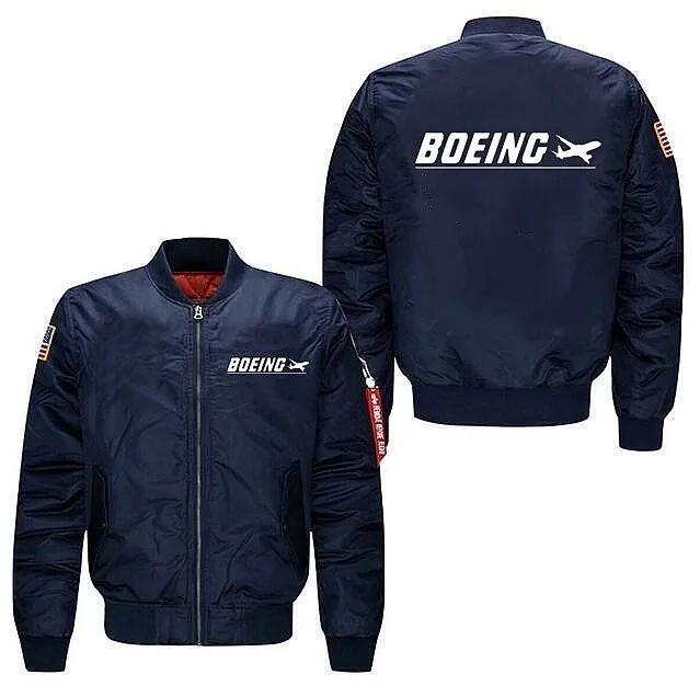 Мужская куртка пилот Boeing черная в стиле летчика на осень и зиму 2019|Мужские куртки|