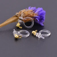 no piercing u shaped plastic ear clips for sensitive ears bead needle with hanging invisible earring accessories100 pieces set