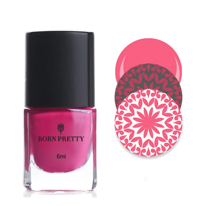 1 Бутылка 6 мл born pretty Штамповка полированный Ногтей Лак Для Ногтей Плиты Печать Ногтей#3 - Цвет: Color 21