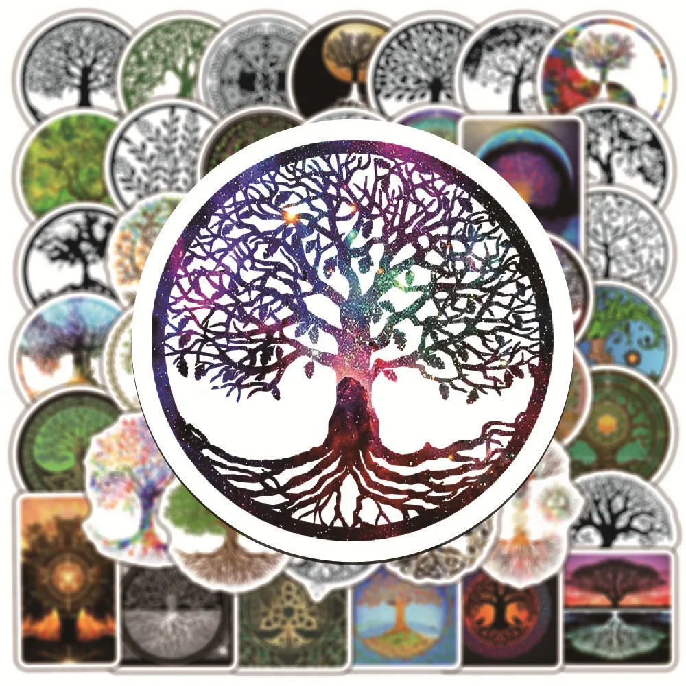 

10/30/50pcs Totem Tree Of Life Travel Suitcase Phone Floors Washbasins Cool Decals Fridge Laptop Pencil Cases Home