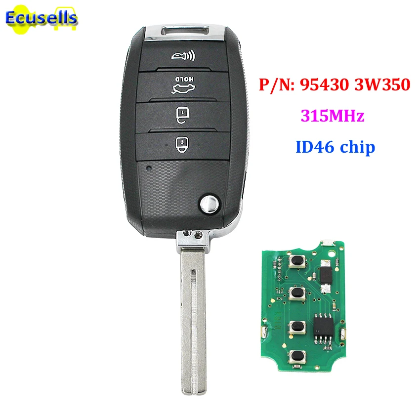Обновленный складной дистанционный ключ раскладушка с 4 кнопками чип ID46 315 МГц