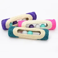 cat toy wear resistant sisal woven round drum type with 3 vocal balls cat catch barrel cat scratch board sisal column