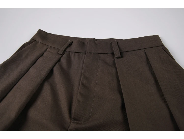

2021 Spring Brown Harem Pants Women Trousers High Waist Pleated Baggy Pants Designer Korean Fashion Clothes D244