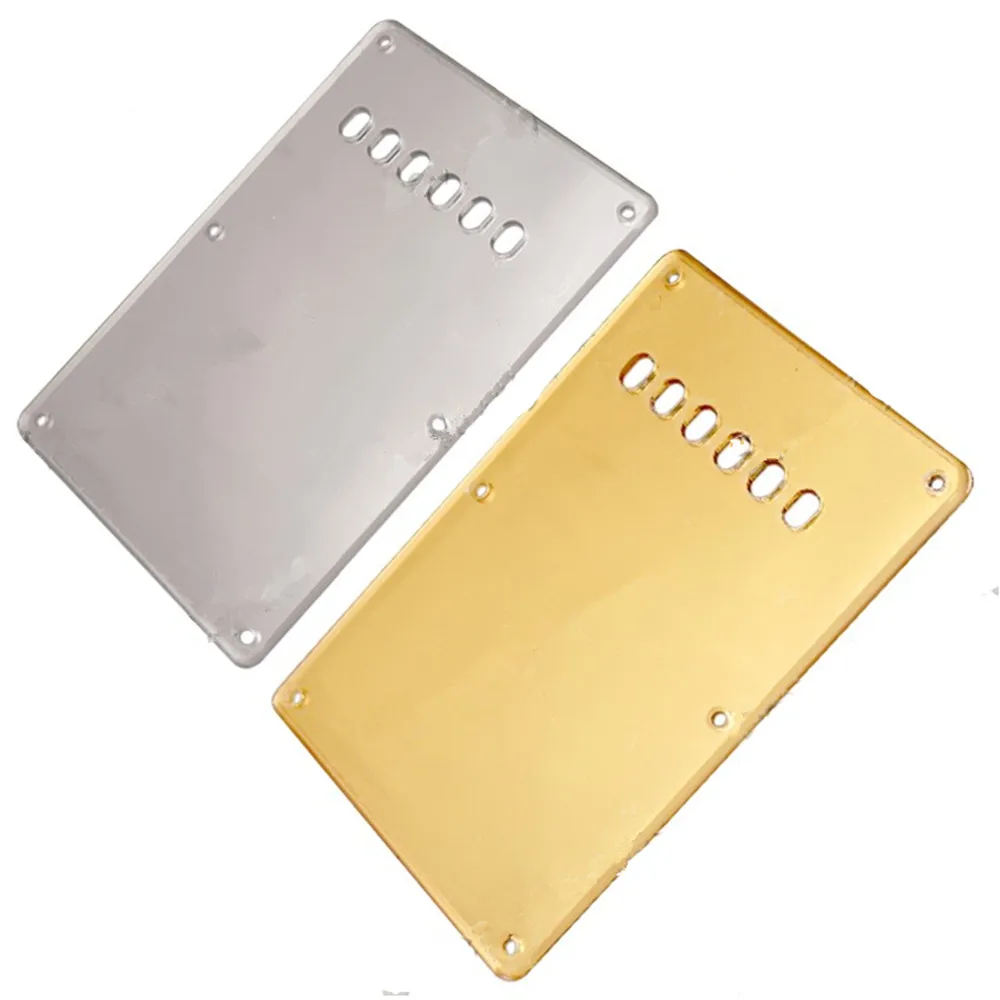 A Acrylic Mirror 6 Holes Guitar Backplate Back Plate Cavity Cover Tremolo Spring Cover for Guitar Silver Gold guitar accessories
