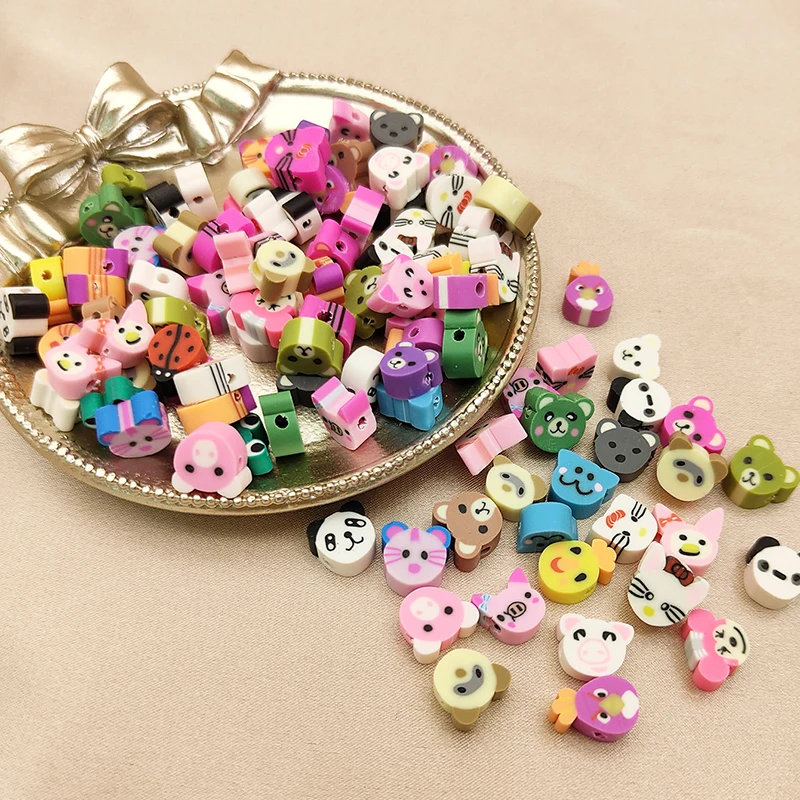 Бусины из глины в виде милых кошек панд животных 100 шт. бижутерия сделай сам