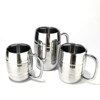 230300ml hotel bar double beer cup 304 stainless steel draft beer milk cup coffee milk tea cup drinking cup cocktail glass