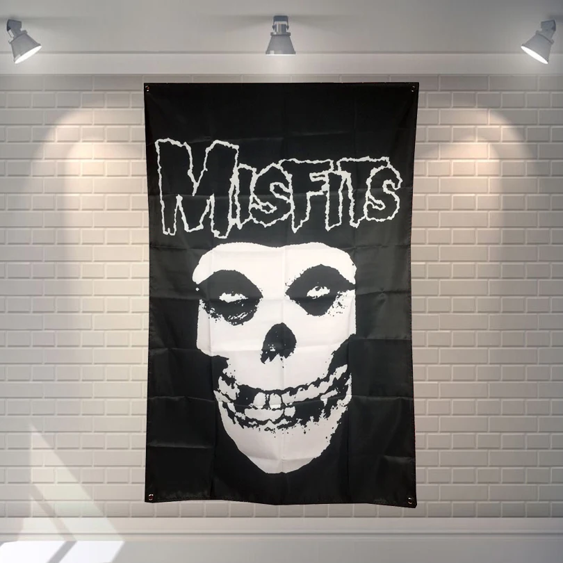 &quotMISFITS&quot рок группа тканевый флаг музыкальные баннеры и аксессуары Настенные