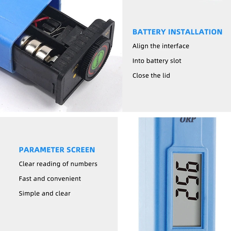 

ORP-169D ORP / Redox Tester 2-In-1 Digital Water Quality Meter -1999MV - 1999MV Drinking Water ORP Test Pen