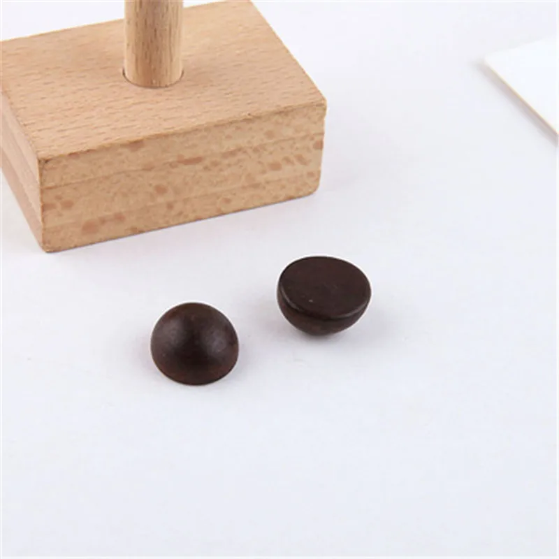 10 шт. Новые Модные Простые геометрические серьги из цельного дерева полигон