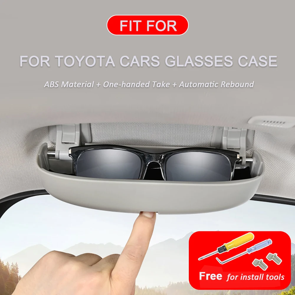 KIQI Car Glasses Case Sun Glasses Holder Sunglasses Box for Toyota RAV4 CHR C-HR Rav 4 Corolla 2014 - 2021 Accessories