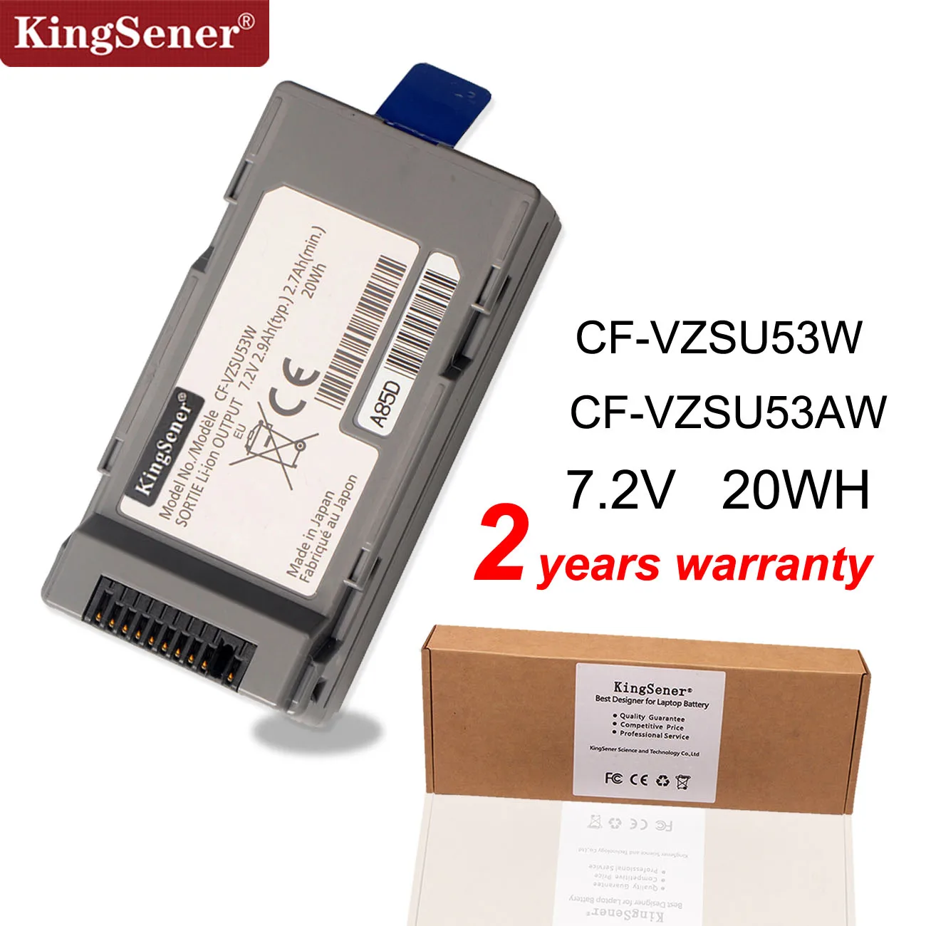 

KingSener CF-VZSU53W Battery For Panasonic Toughbook CF-H1 CF-H2 CF-U1 Tablet PC CF-VZSU53AW CF-VZSU53 7.2V 2.9Ah 20WH