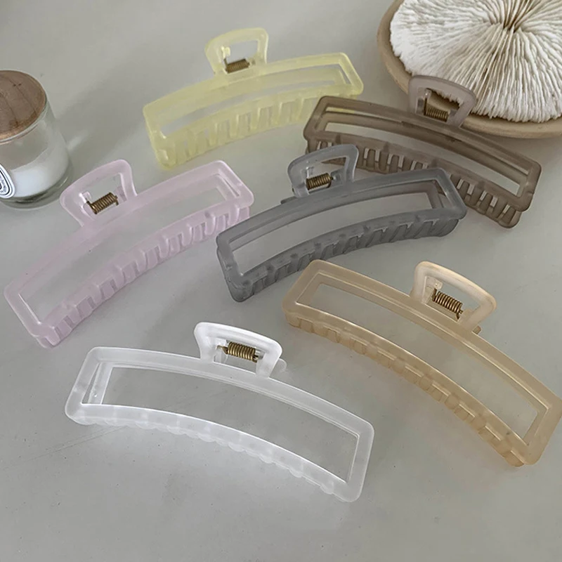 

Acetate Hair Clip Rectangle Acrylic Transparent Large Hair Claws Ponytail Hair Accessories Geometric Barrettes Hairpin Bobby Pin