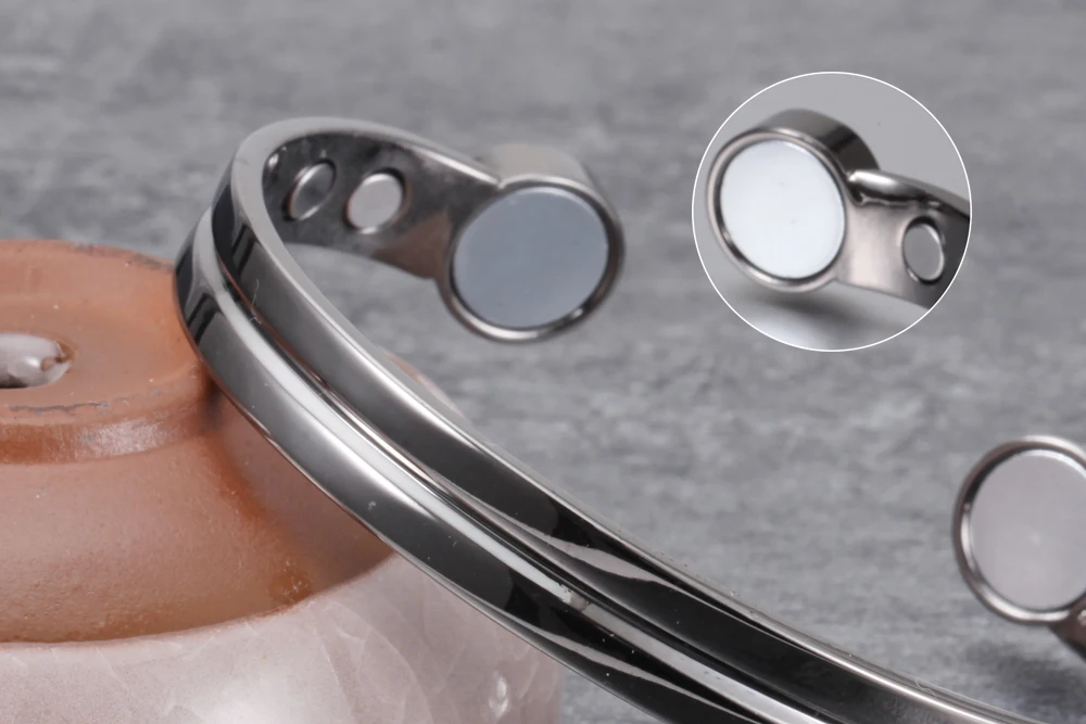 Vinterly Copper Bracelets for Women Silver Color Pure Copper Magnetic Bracelet Health Energy Adjustable Cuff Bracelets Bangles