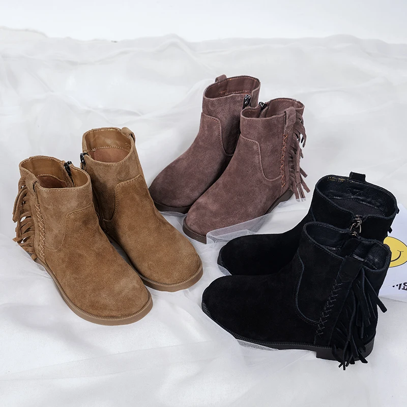 

Girls boots shoes autumn/winter kids girls princess boots children tassel short boots girls fashion warm shoes
