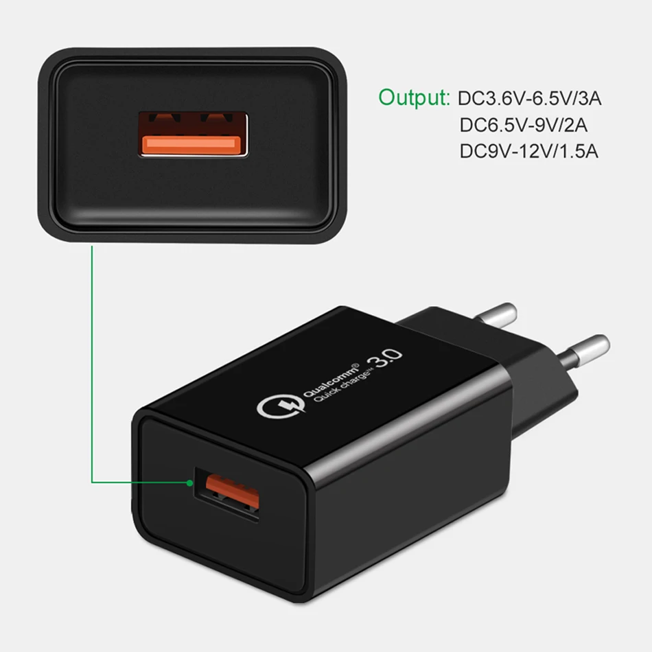 Быстрая зарядка 3 0 USB зарядное устройство QC3.0 быстрое настенное для Samsung S10 S9 Xiaomi
