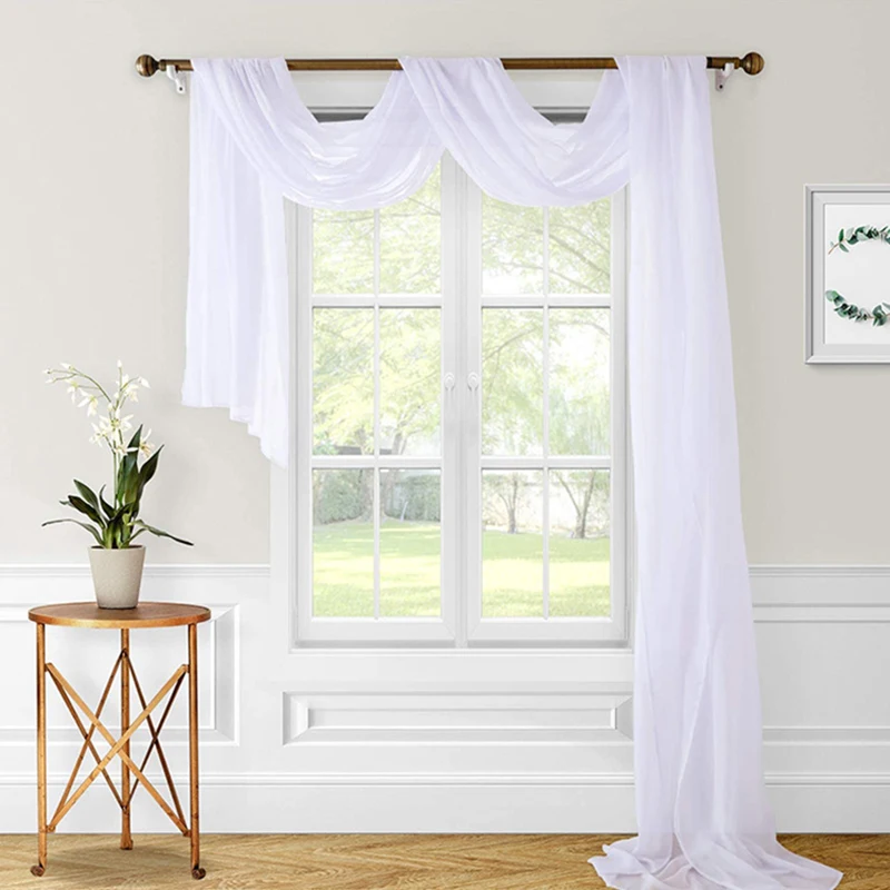 

Wedding Arch Drapping Outdoor Yards Curtain Drapery Ceremony Reception Swag Stage Dressed White Transparent Thin Gauze