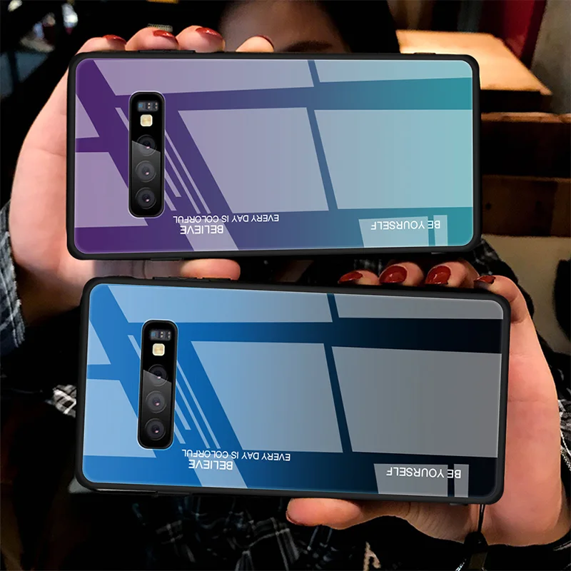 Чехол для телефона Samsung Galaxy S10 S9 S8 Note9 Note10 Pro A90 A80 модный 9H закаленное стекло
