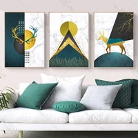 modern minimalist art still life no frame abstract gold antler canvas print poster wall pictures for home design golden deer