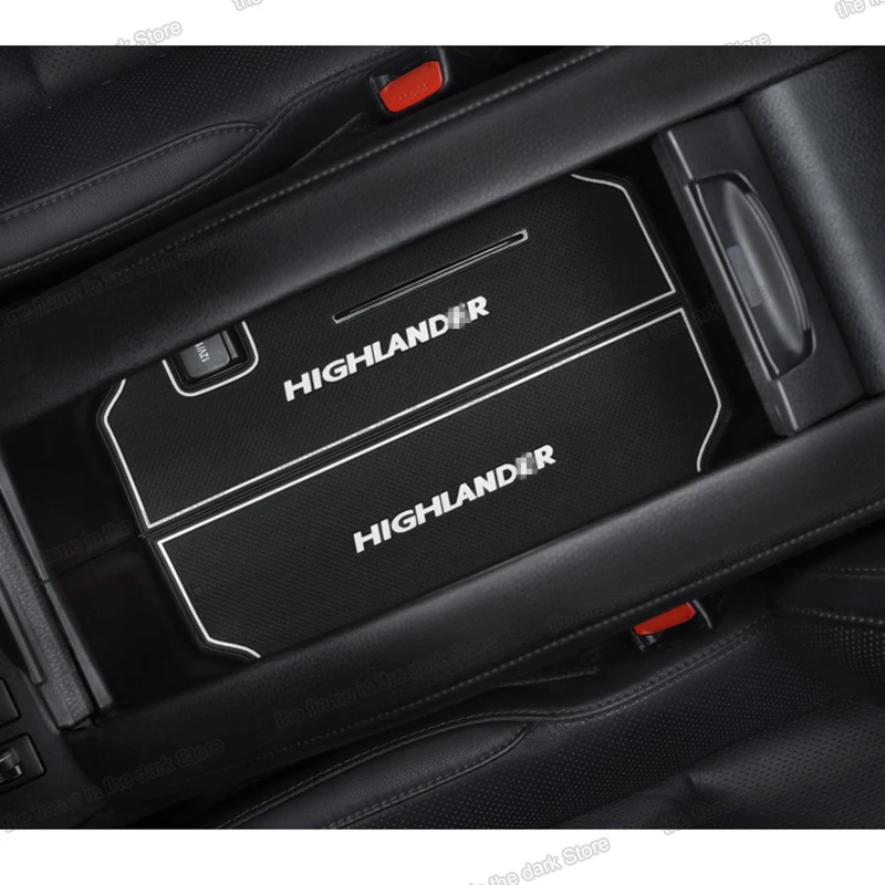 

Lsrtw2017 Emulsion Car Cup Armrest Dashboard Slot Mat for Toyota Highlander 2014 2015 2016 2017 2018 2019 Interior Accessories