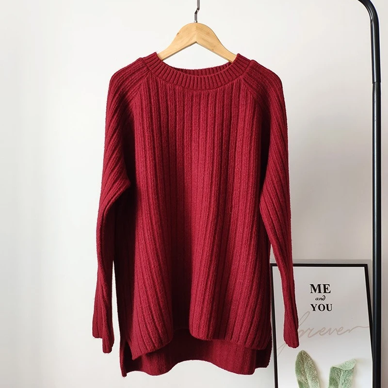 

2020 New Winter Clothes Pullover Women Long Sleeve Knitted Sweater Solid Casual Vintage Wild Warm Sweater Women Streetwear 11122