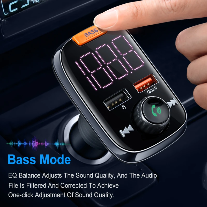 Автомобильное зарядное устройство Elough USB Quick Charge 4 0 3 QC QC4.0 Bluetooth fm передатчик