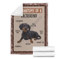 the anatomy of a dog dachshund fleece blanket funny 3d printed sherpa blanket on bed home textiles home accessories