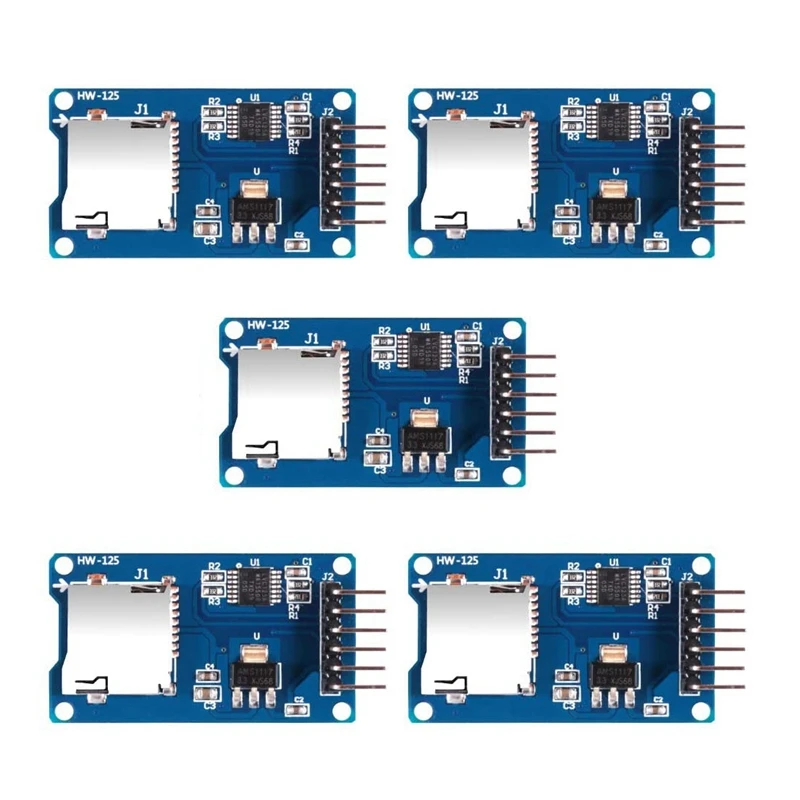 

5Pcs Micro SD Card Module 6 Pin SPI Interface Mini TF Card Adapter Reader with chip Level Conversion for Arduino UNO R3