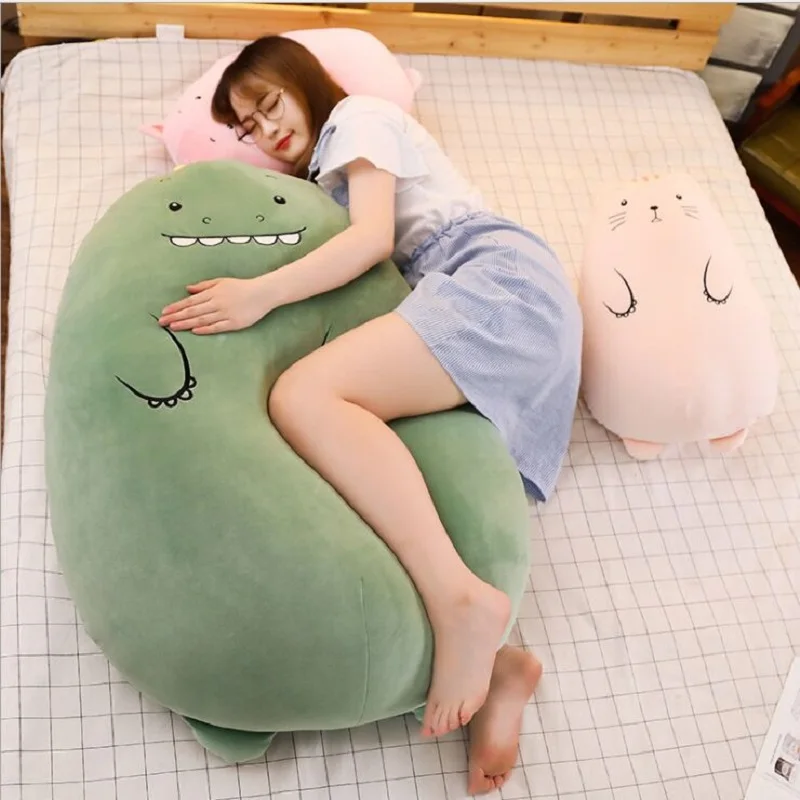 

50 cm Dinosaur pillow plush toys cute pig doll girls bed holding a sleeping doll long pillow cushion doll