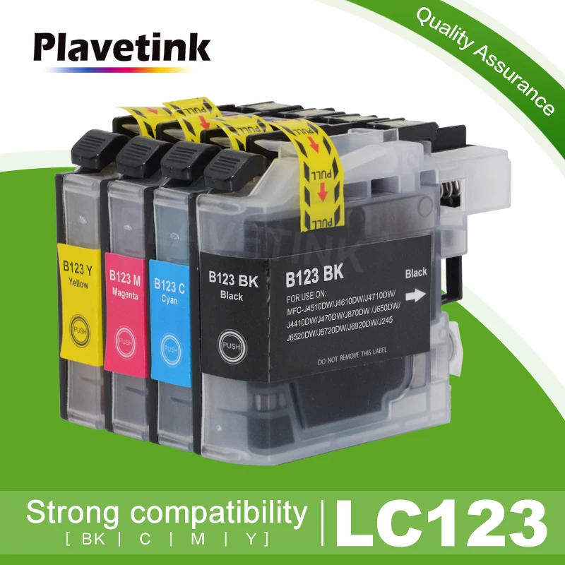 

Plavetink Full Ink LC123 LC 123 Cartridges For Brother MFC J650DW J6720DW J6520DW DCP J4110DW J552DW J752DW Printer