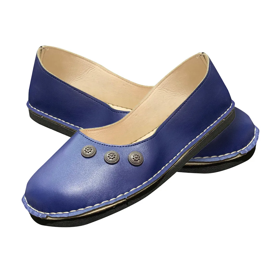 Женские винтажные туфли на плоской подошве в римском стиле Мягкие