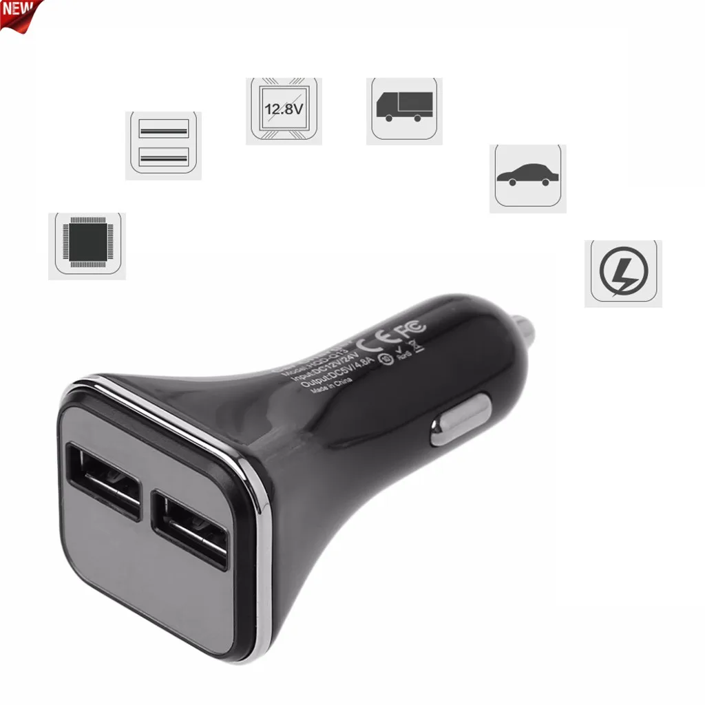 Автомобильное зарядное устройство MOSUNX 4.8A с двумя usb-портами 2 порта светодиодный
