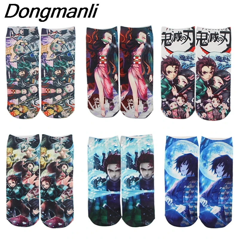 

1 пара аниме-носков BG270 Dongmanli с принтом, модные забавные новые Мультяшные мужские и женские носки, удобные счастливые носки-лодочки