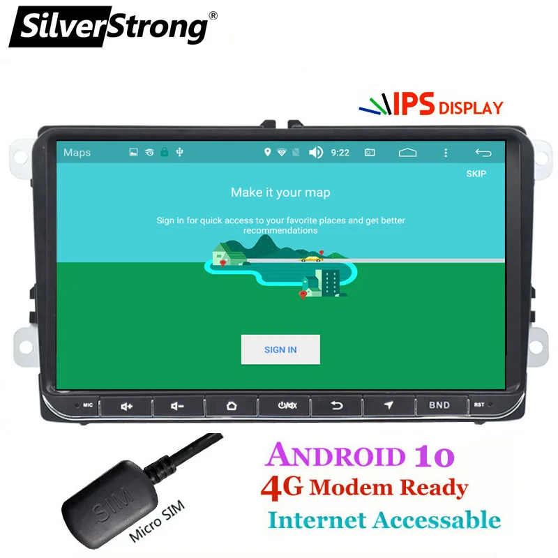 SilverStrong 9 дюймов ips матрица Android9.0 автомобильный DVD для VW Passat mk5 Golf6 для Polo Android Радио RDS TPMS-902BM3