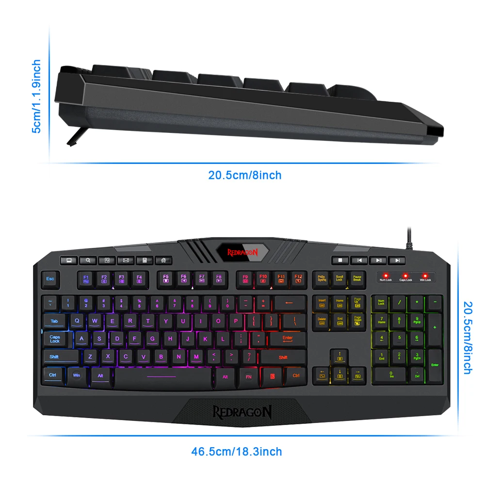 

Redragon Gaming Essentials S101-BA-2 USB RGB Keyboard mouse pad Headphones combos 3200 DPI Mice Set Wired for computer PC game