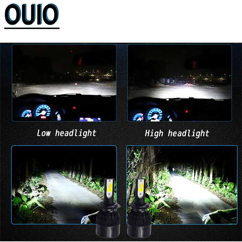 2 шт. 6000K вспышка стробоскоп для светильник черный C6 H4 светодиодный лампы