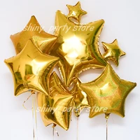 18inch laser five pointed star love aluminum film balloons baby birthday party wedding room decoration round aluminum foil balon