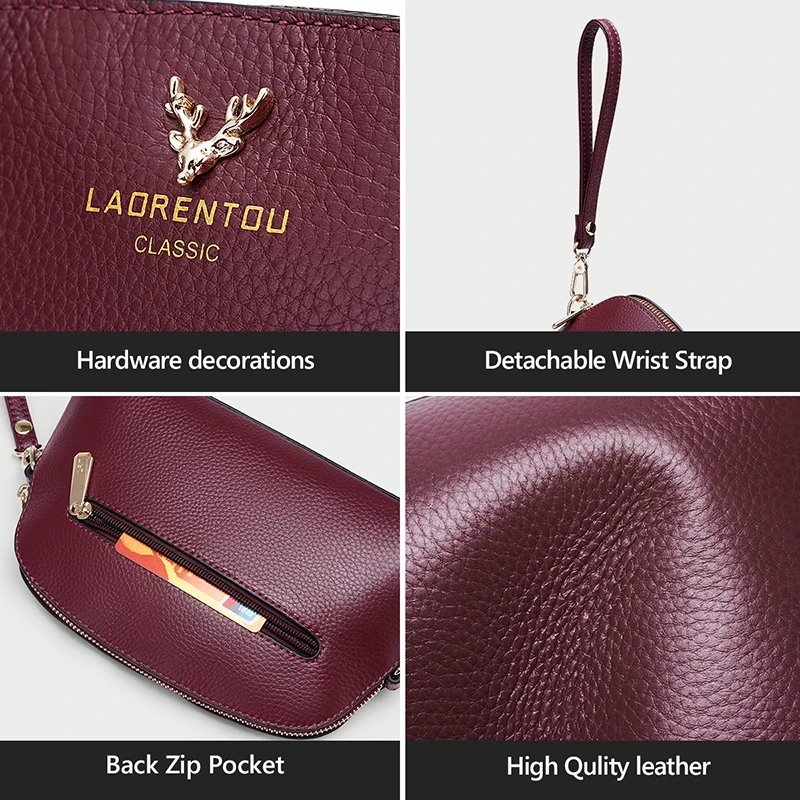 LAORENTOU женская сумка-клатч из натуральной кожи многофункциональная мягкая мини