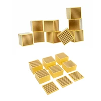 wooden math montessori golden bead materials thousand cube hundred squares decimal system early learning toys for children